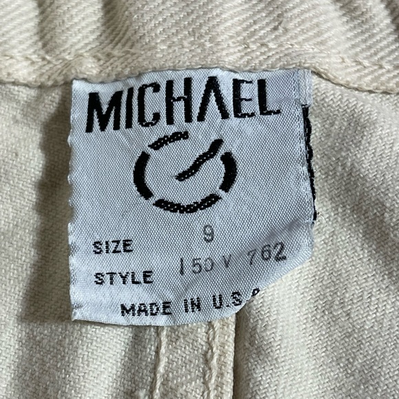 Michael G Patch Floral White Jean Shorts Made in USA sz 9 - Picture 2 of 7